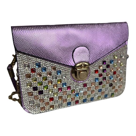 Mini Crossbody satchel Bag Multicolor Crystal. - Picture 2 of 6